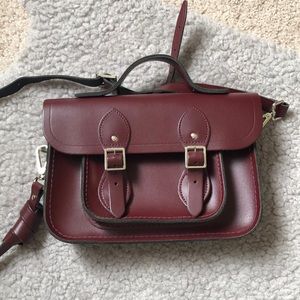 Cambridge mini satchel in leather - oxblood